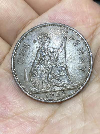 2025年第七十五场(总第一百零一场）外国好品散币(免佣金) - 英国🇬🇧1962年1便士(伊丽莎白二世青年桂冠，第二版)