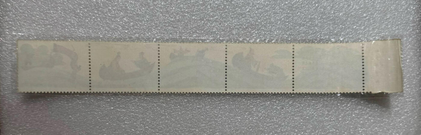 1981年“寓言故事-刻舟求剑”邮票1套5枚。