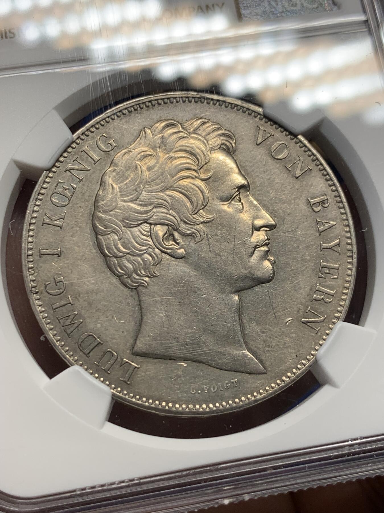 《竞宝斋》第407场 周日，周一，2场连拍 （全场包邮） NGC MS61 德国 1847年 巴伐利亚路德维希一世大主教纪念2泰勒 历史泰勒中的经典之作 最稀少的品种之一