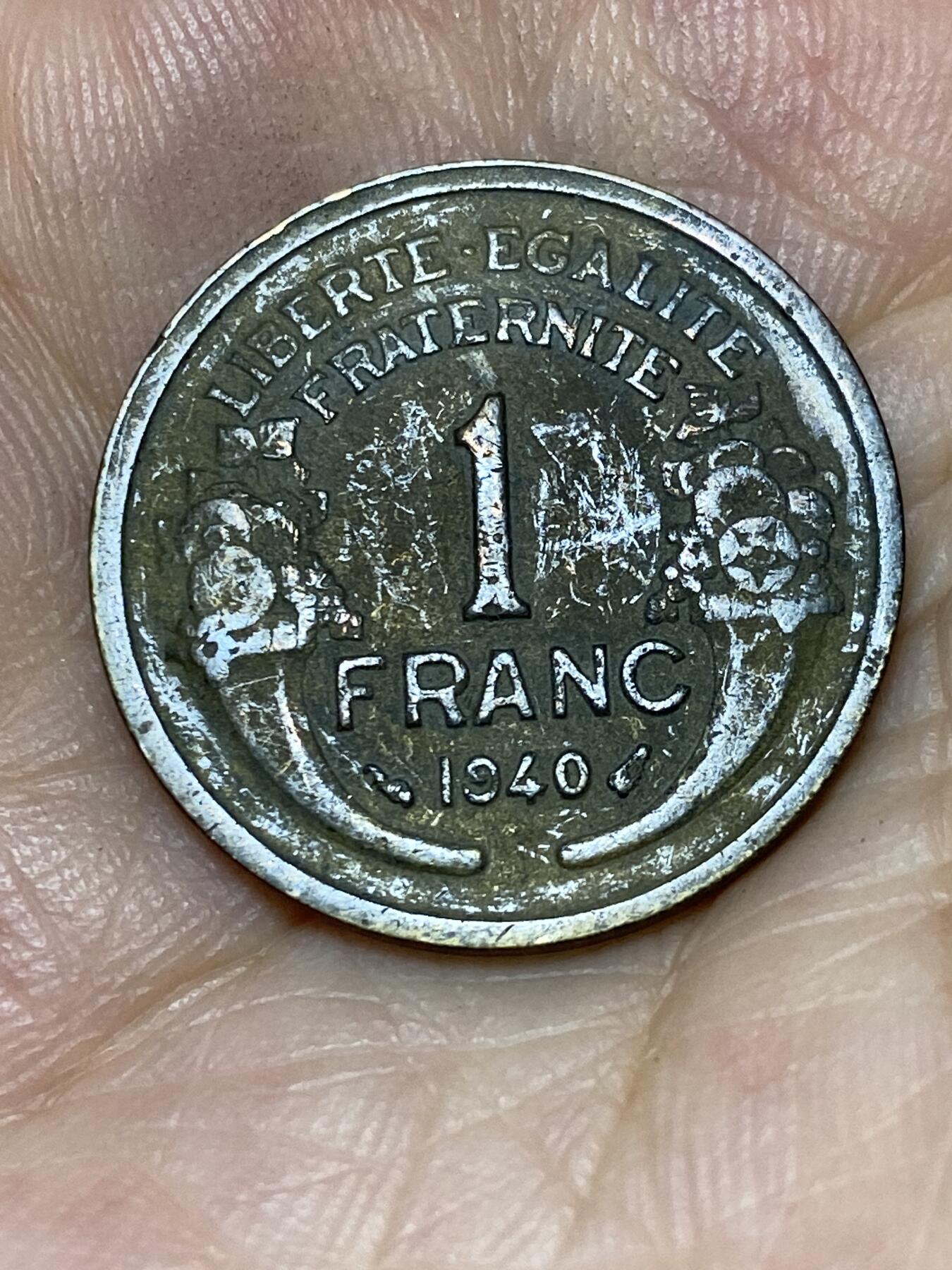 2025年第七十六场(总第一百零二场）外国好品散币(免佣金) 法国🇫🇷1940年1法郎(铝青铜材质版)