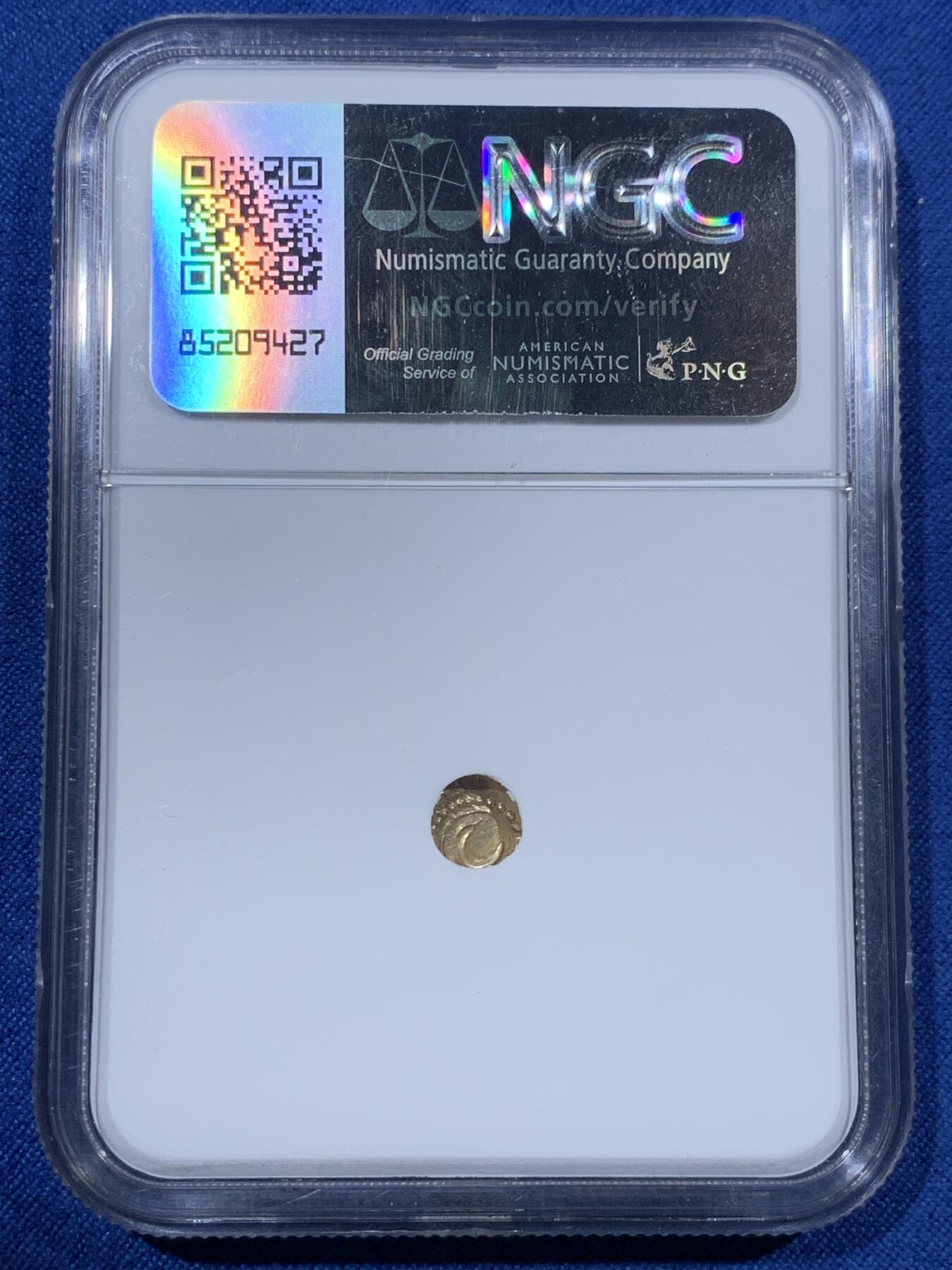 《竞宝斋》第407场 周日，周一，2场连拍 （全场包邮） NGC MS63 早期印度1789年迈索尔王国蒂普·苏丹法兰小金币 少见蒂普·苏丹时期发行