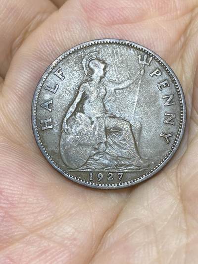 2025年第七十五场(总第一百零一场）外国好品散币(免佣金) - 英国🇬🇧1927年半便士(乔治五世第二版，关门年仅发行3年)