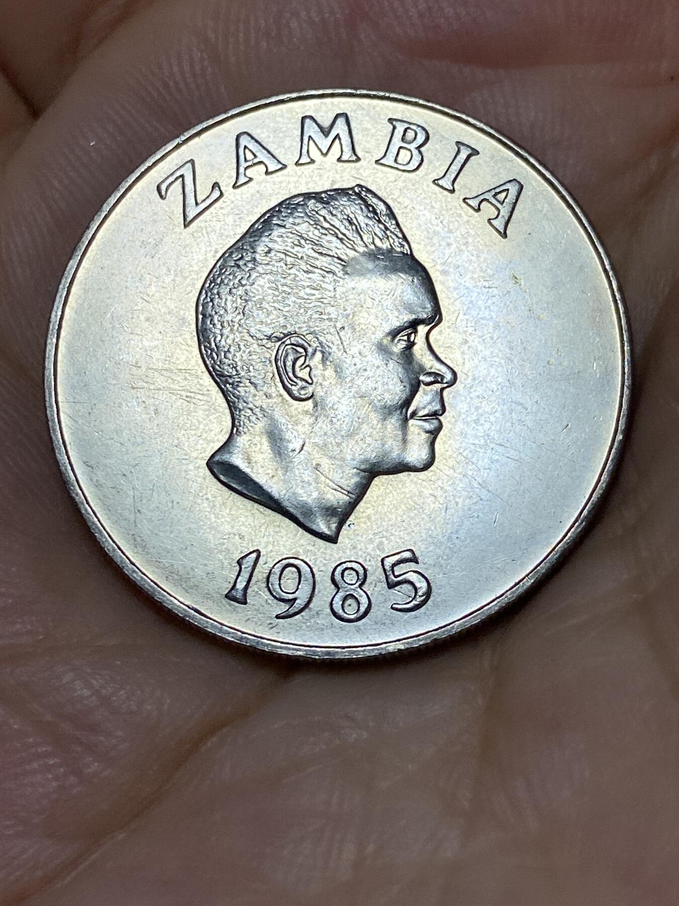 2025年第七十六场(总第一百零二场）外国好品散币(免佣金) 少见原光好品–赞比亚🇿🇲1985单年份20恩韦(赞比亚银行成立20周年纪念币)