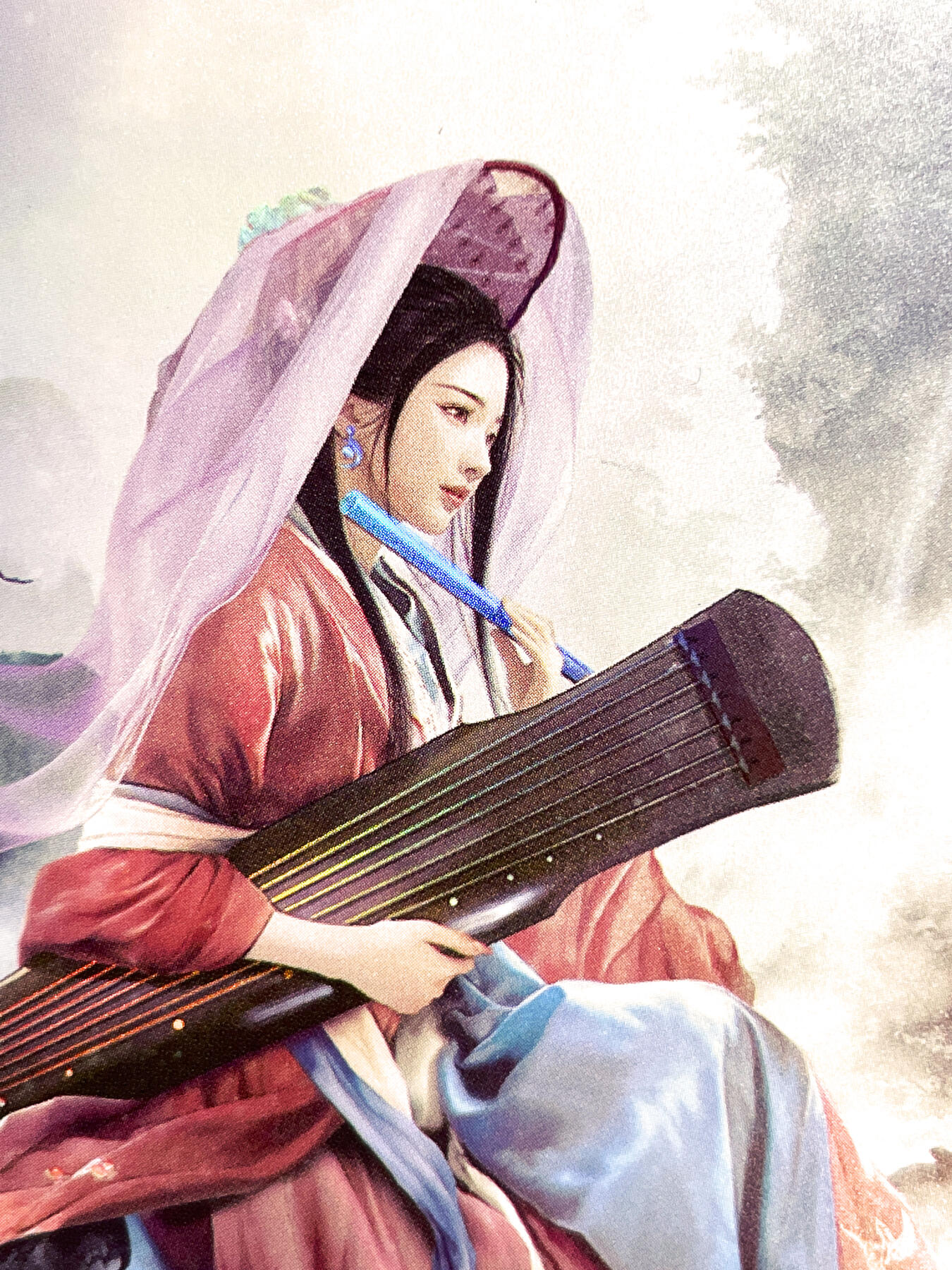 显眼宝26期 都有拍摄近景图可以细看 【带卡砖】燎原卡牌 武林志 特卡散配 最美任盈盈金彩63*88 琴弦代表思念