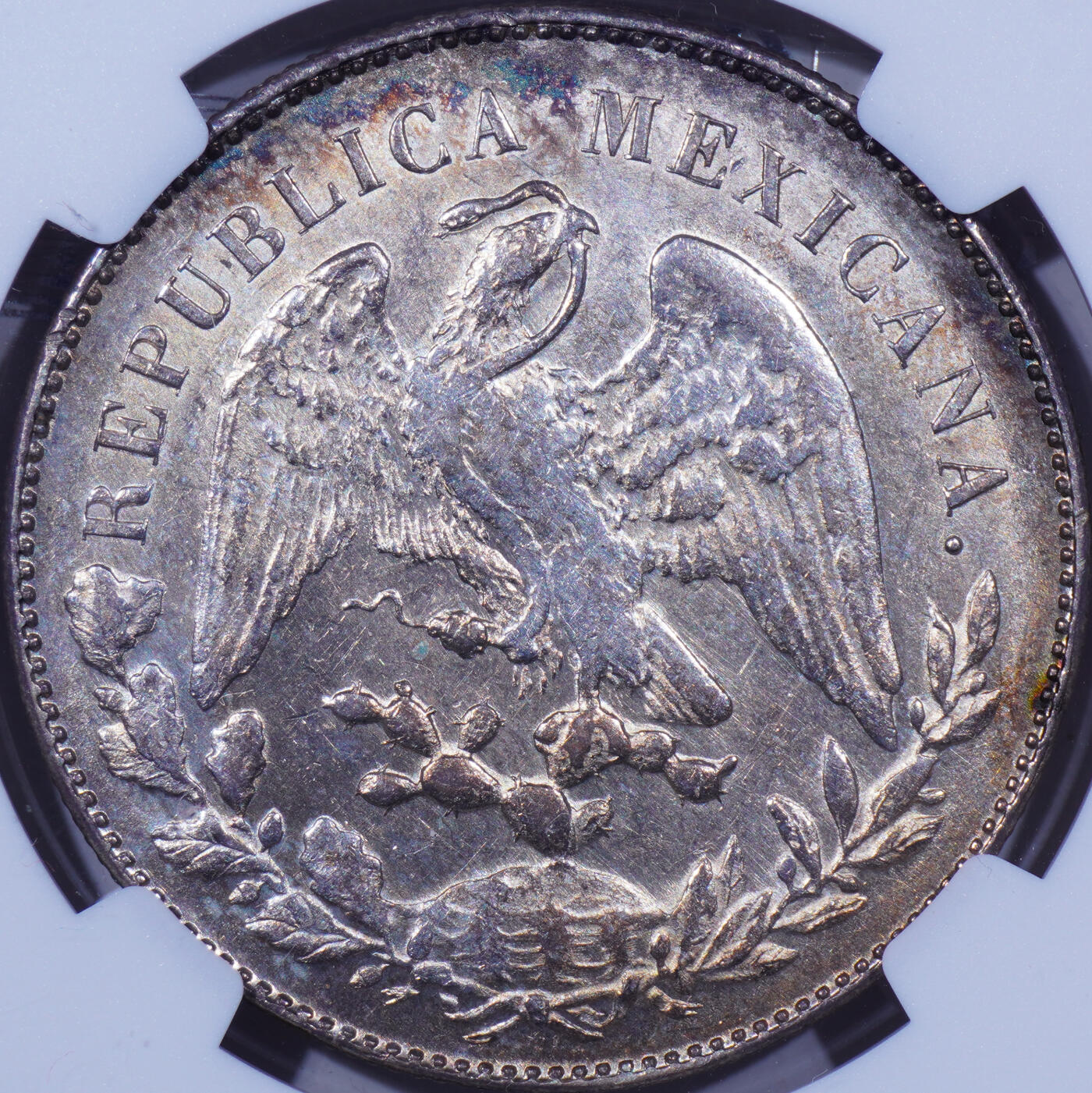 NGC MS61 1898年墨西哥MOAM版1比索直边鹰洋