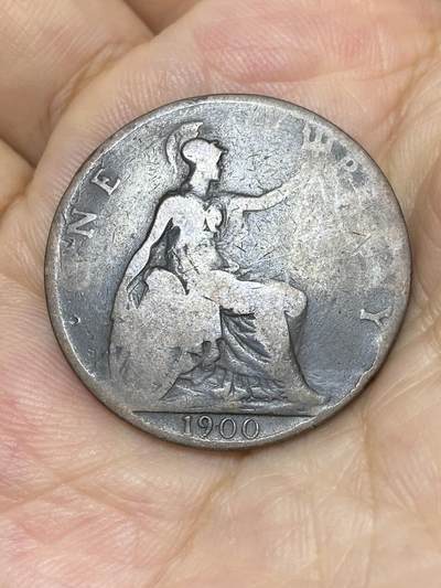 2025年第七十五场(总第一百零一场）外国好品散币(免佣金) - 英国🇬🇧1900年1便士(维多利亚女王老年披纱)