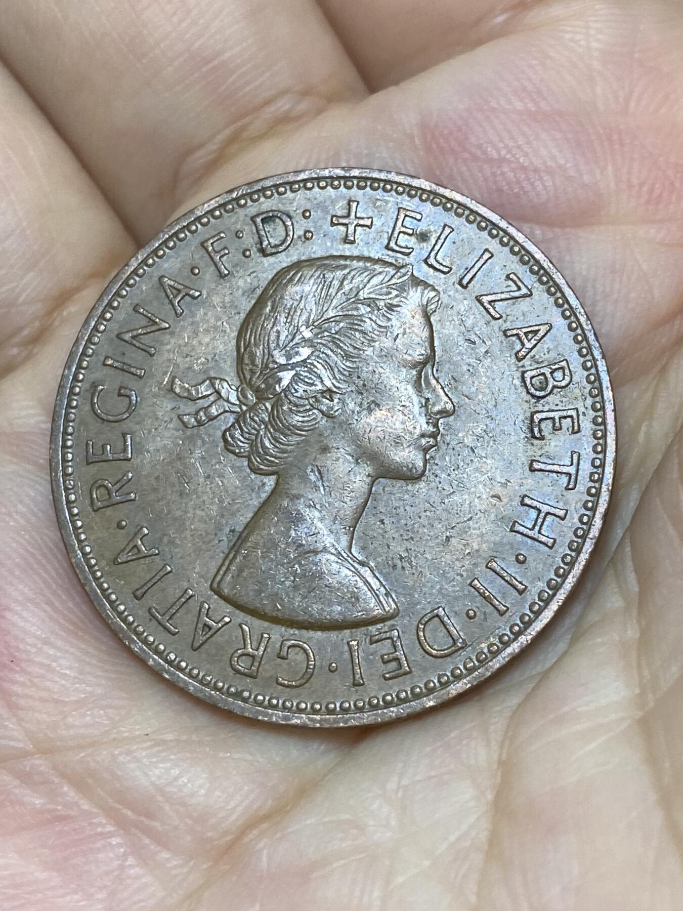 2025年第七十五场(总第一百零一场）外国好品散币(免佣金) 英国🇬🇧1963年1便士(伊丽莎白二世青年桂冠第二版)