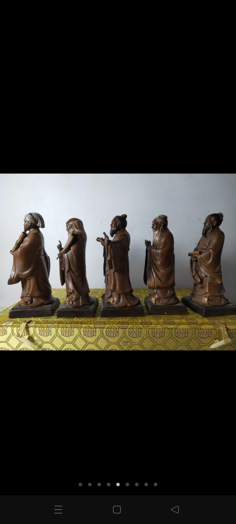 紫砂挂釉五圣人一套，纯手工制作，雕工精湛，形态逼真，立体感强！