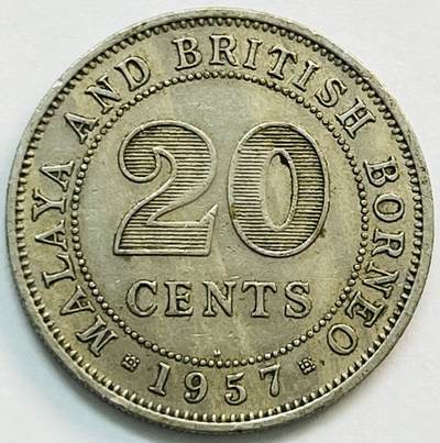 神仙姐姐-中外币专场20 - 1957年英属马来亚和婆罗洲20分