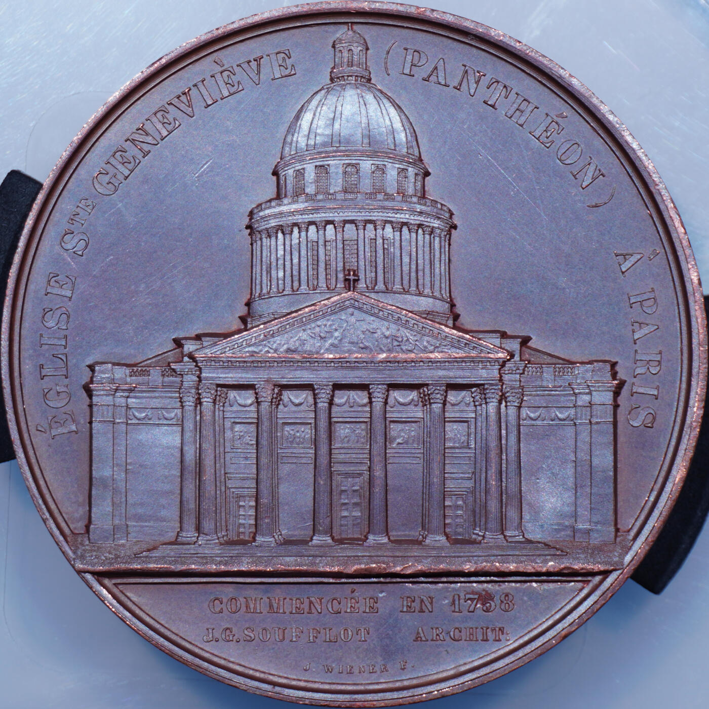 1858年法国巴黎先贤祠/万神殿开工百年纪念大铜章