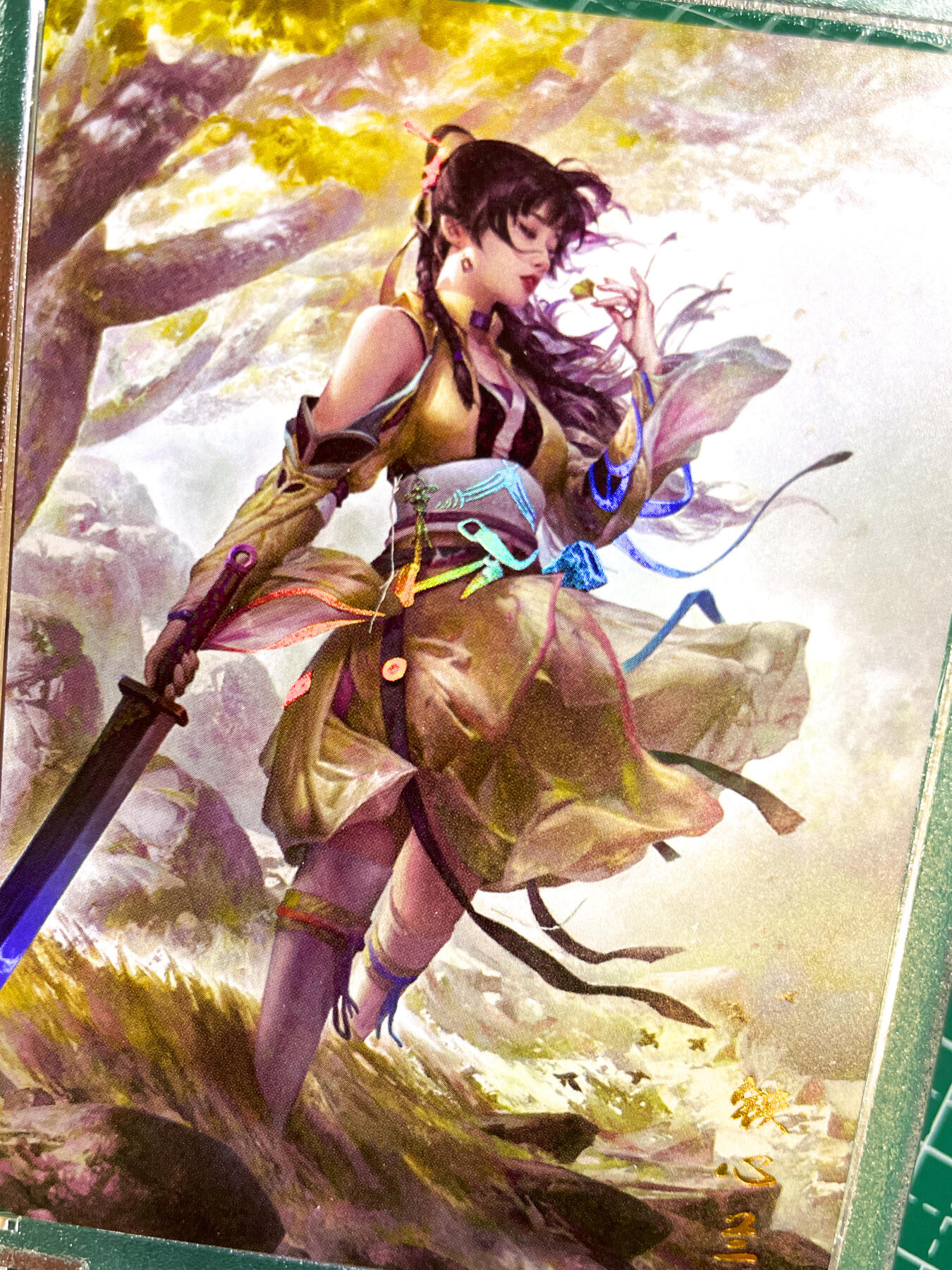 显眼宝26期 都有拍摄近景图可以细看 【带卡砖】燎原卡牌 武林志 特卡散配 铁心兰一张 金彩63*88