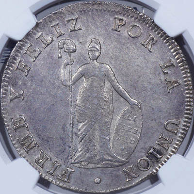 NGC MS61季军1827年秘鲁小头女神版8瑞尔银币 - NGC MS61季军1827年秘鲁小头女神版8瑞尔银币