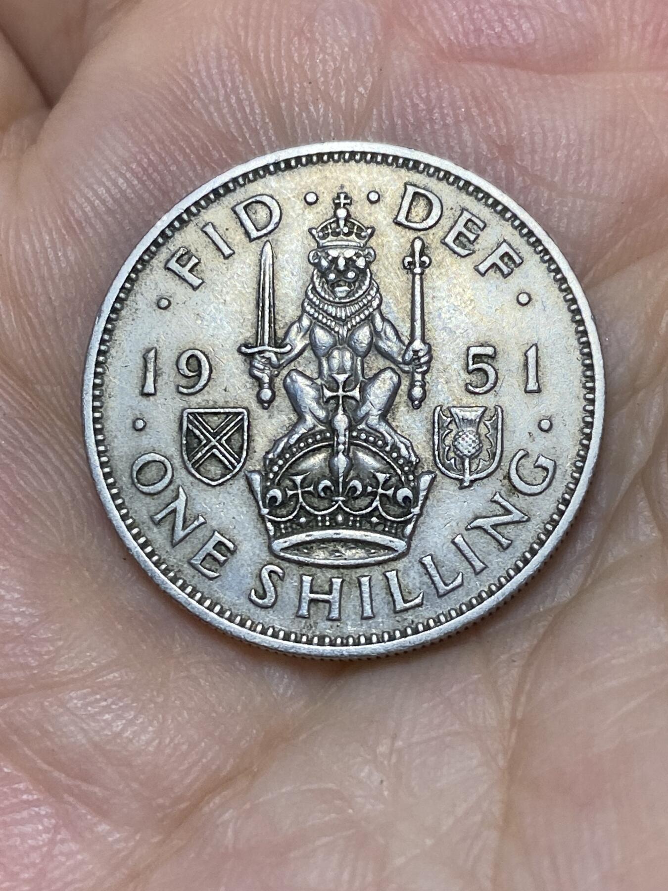 2025年第七十五场(总第一百零一场）外国好品散币(免佣金) 英国🇬🇧1951年1先令(乔治六世第三版，苏格兰坐狮版，关门年仅发行3年)