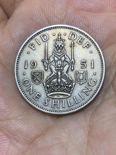 2025年第七十五场(总第一百零一场）外国好品散币(免佣金) - 英国🇬🇧1951年1先令(乔治六世第三版，苏格兰坐狮版，关门年仅发行3年)