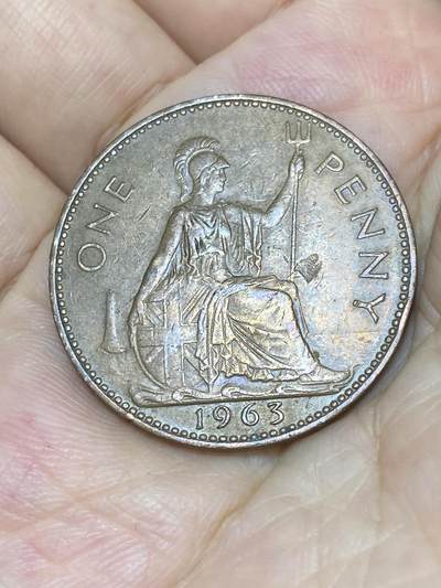 2025年第七十五场(总第一百零一场）外国好品散币(免佣金) - 英国🇬🇧1963年1便士(伊丽莎白二世青年桂冠第二版)