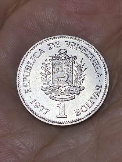2025年第七十六场(总第一百零二场）外国好品散币(免佣金) - 委内瑞拉🇻🇪1977年1玻利瓦尔(第六版首发年，仅发行2年，l版伦敦造)