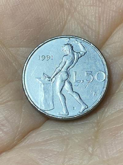 2025年第七十六场(总第一百零二场）外国好品散币(免佣金) - 意大利🇮🇹1991年50里拉(共和国时期第二版，缩小尺寸)