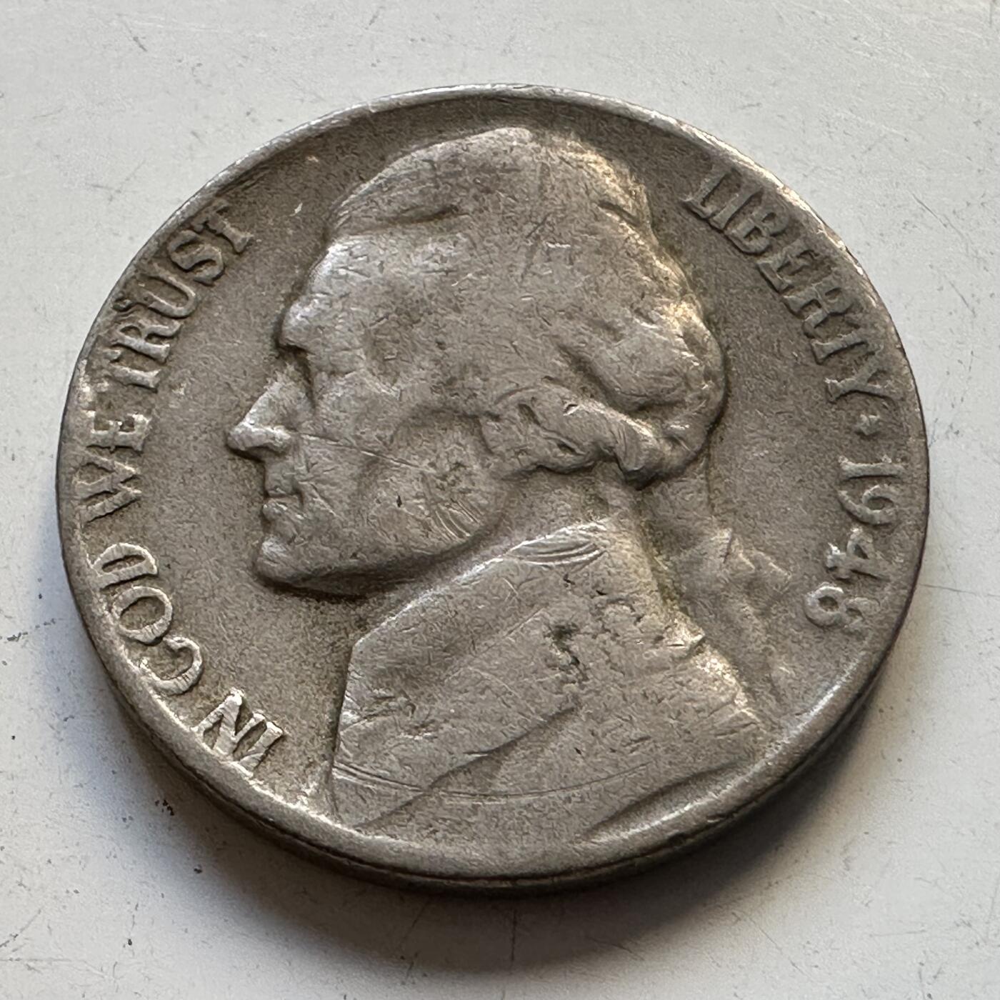 🌹外币初藏🌹🐯2025年第84场  周二无佣金特价场 美国1948年五分