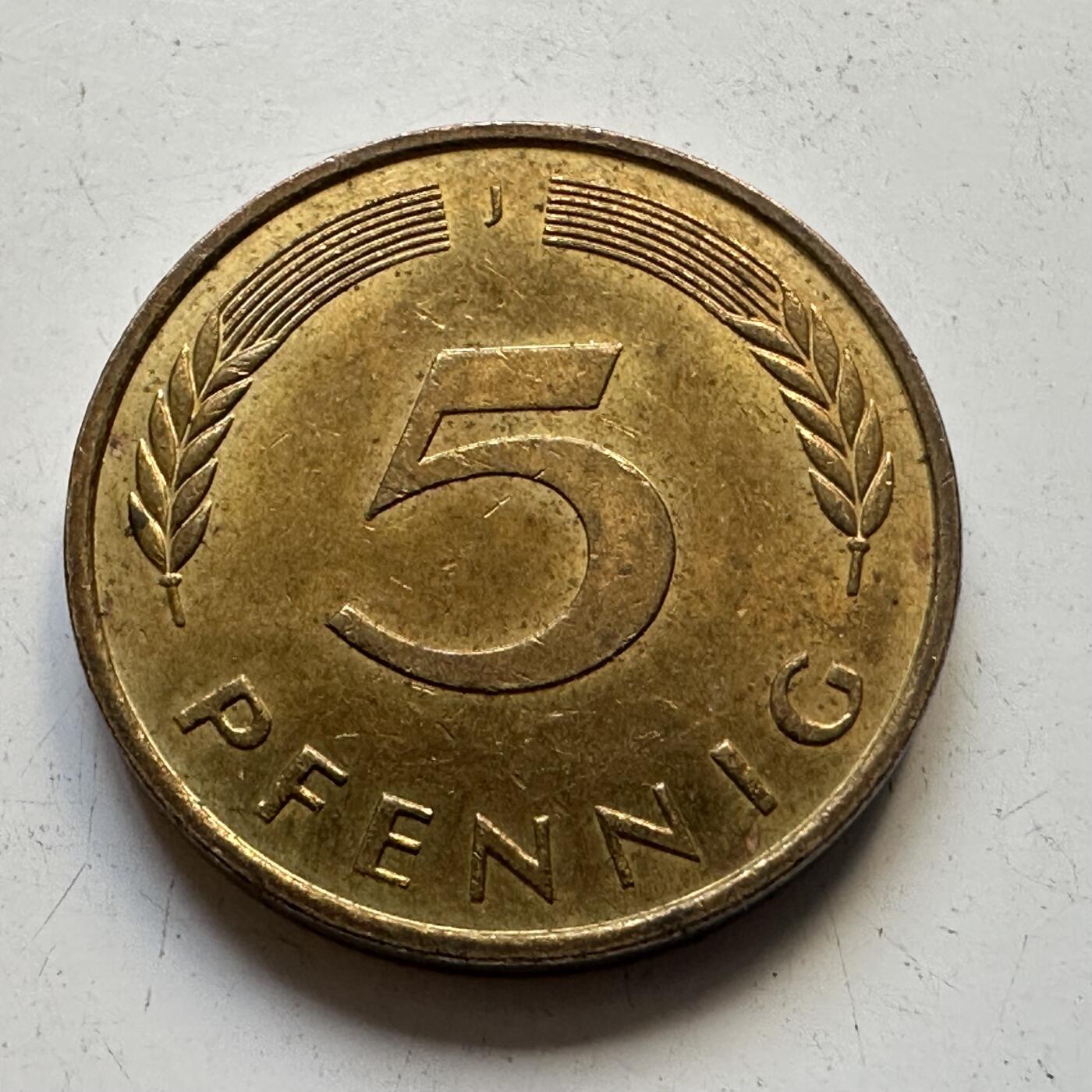 🌹外币初藏🌹🐯2025年第84场  周二无佣金特价场 德国1989年5芬尼