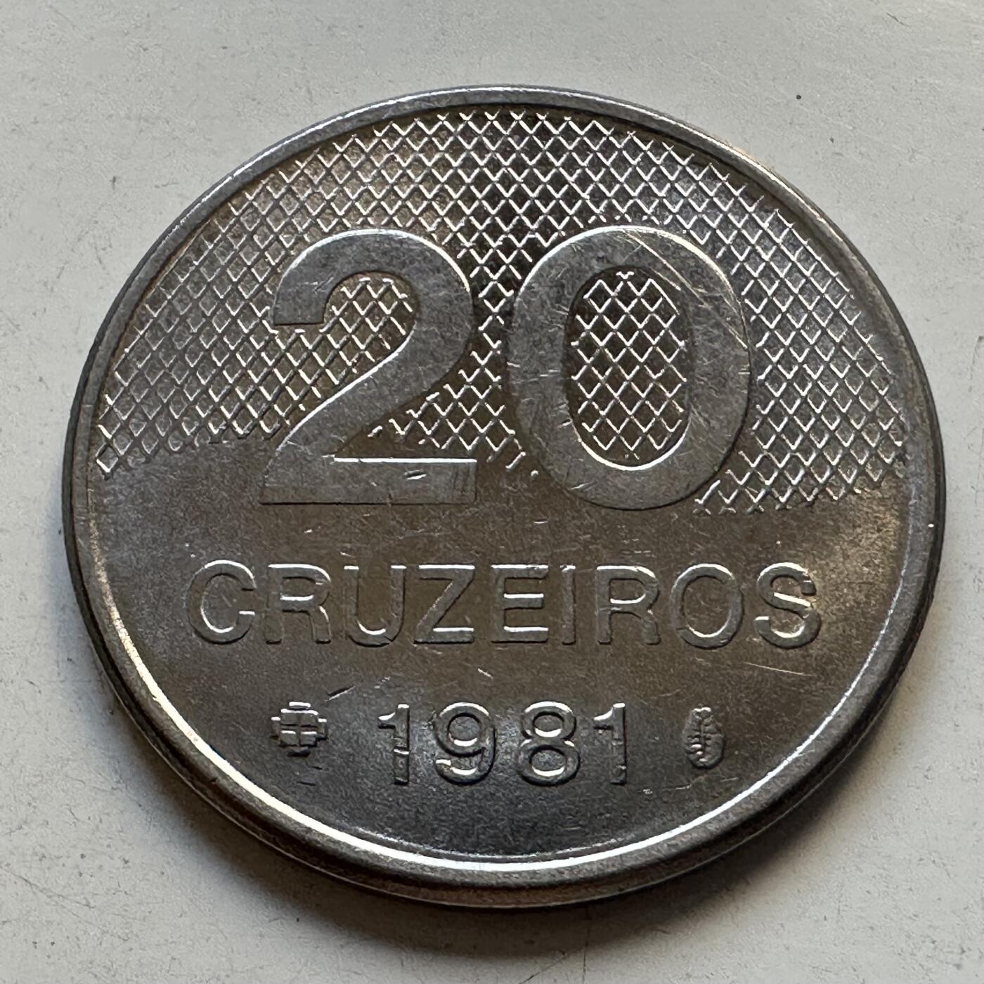 🌹外币初藏🌹🐯2025年第84场  周二无佣金特价场 巴西1981年20克鲁塞罗