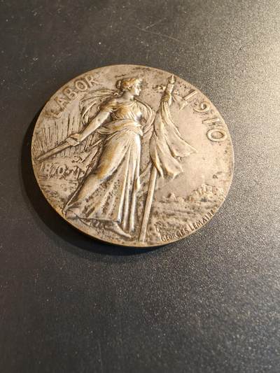 老王徽章第140期 - 法国普法战争镀银大铜章    直径50mm   重量54.3g