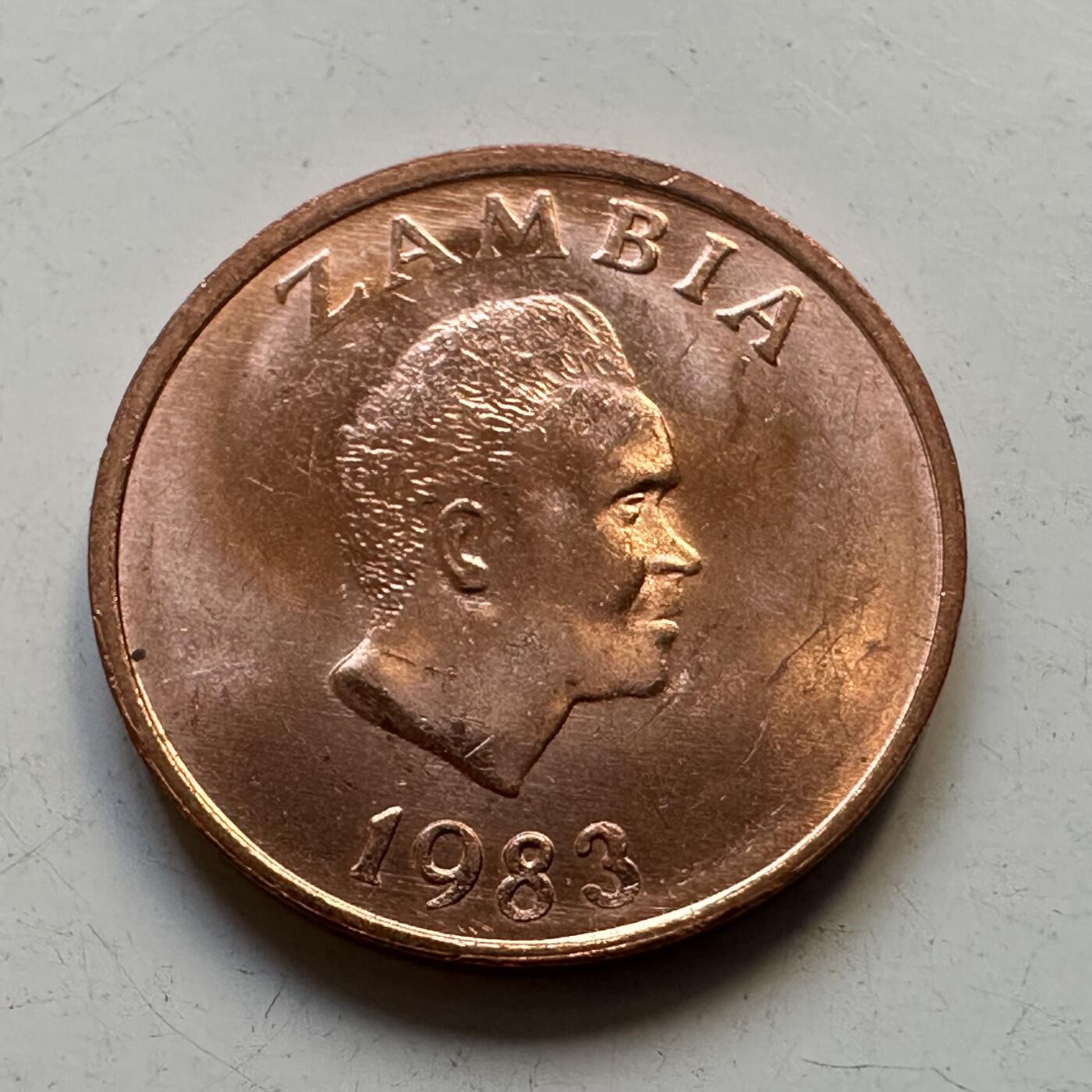 🌹外币初藏🌹🐯2025年第84场  周二无佣金特价场 赞比亚1983年一恩韦