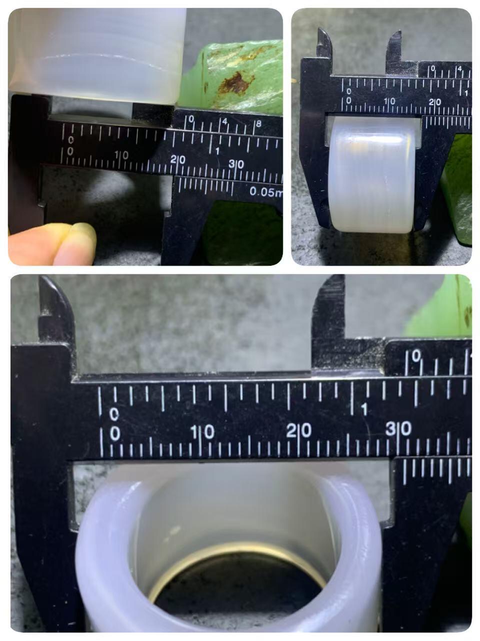 精美荔枝冻白玉髓随形扳指 带灵动白沙点 文玩扳指，指环一个 收藏级