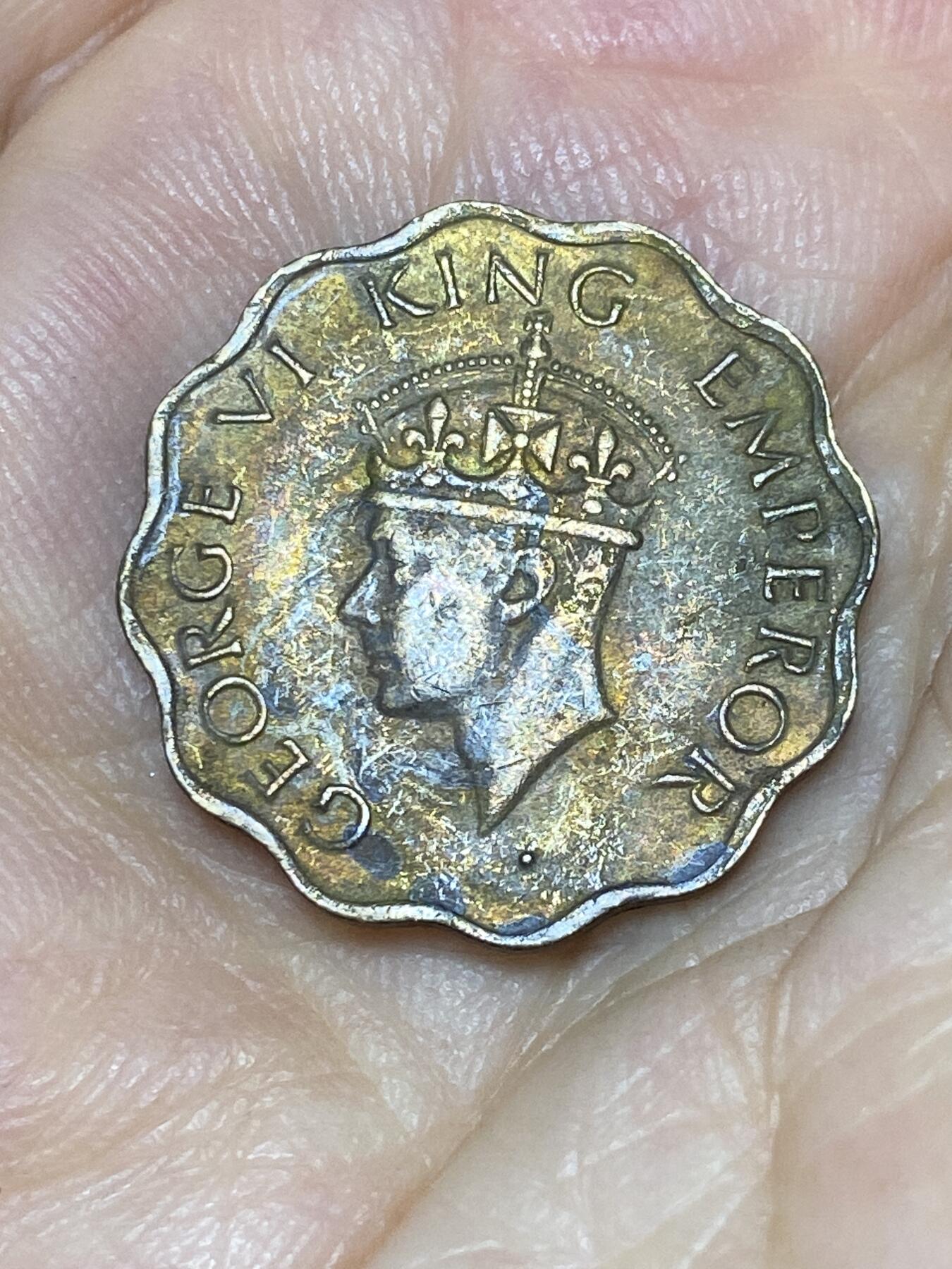 2025年第七十六场(总第一百零二场）外国好品散币(免佣金) 英属印度1943年1安娜(乔治六世第三版，b版孟买造)