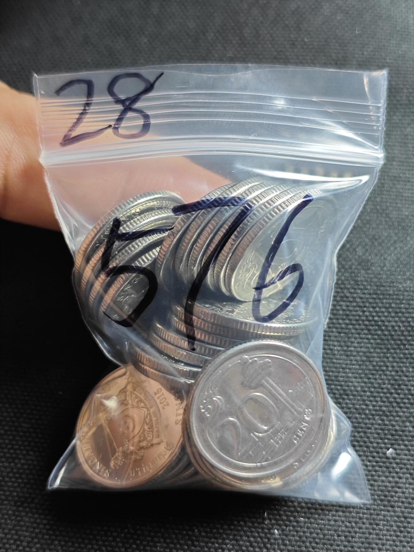 KK钱币收藏小铺 《批量/好品散币 套币 银币》专场 2月预留时间 周末发货  新加坡20分 28枚