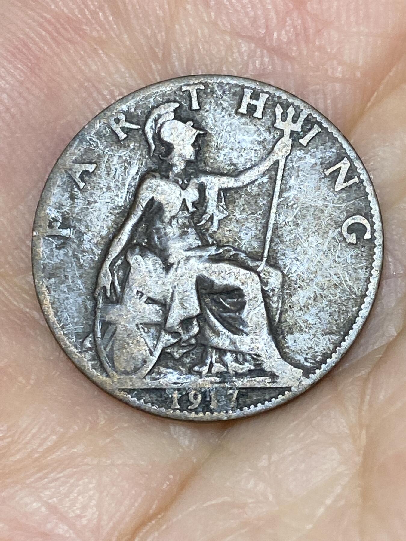 2025年第七十六场(总第一百零二场）外国好品散币(免佣金) 英国🇬🇧1917年1法新(乔治五世第一版)
