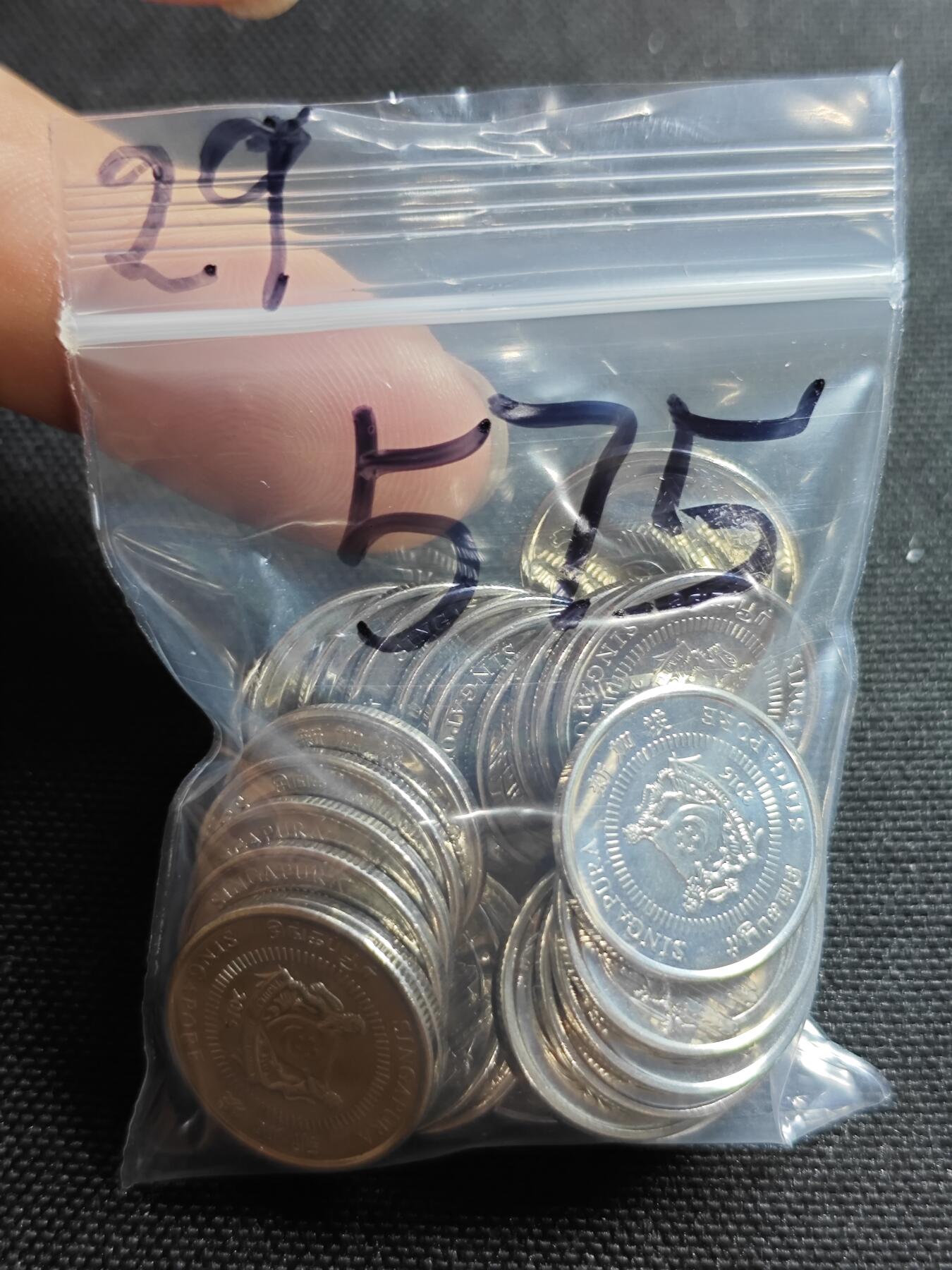 KK钱币收藏小铺 《批量/好品散币 套币 银币》专场 2月预留时间 周末发货  新加坡10分29枚