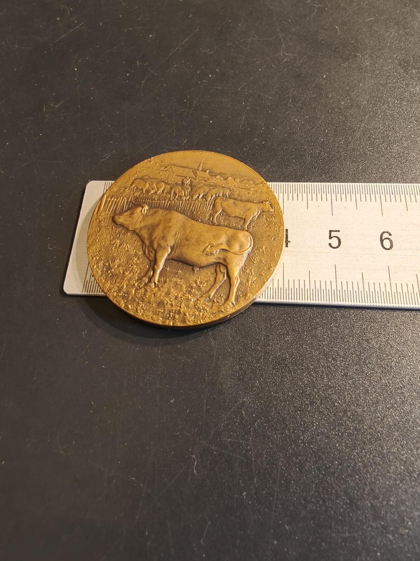 老王徽章第140期 法国养殖业大铜章    直径40mm   重量30.3g      