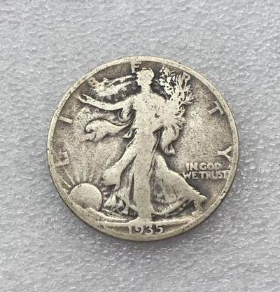 世界钱币专场拍卖 - 1935年美国行走女神半美元流通银币  12.5克 