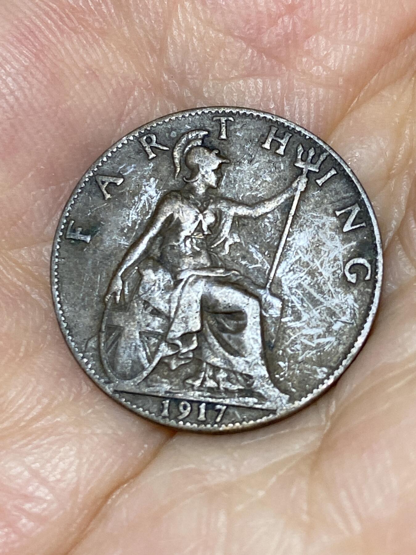 2025年第七十六场(总第一百零二场）外国好品散币(免佣金) 英国🇬🇧1917年1法新(乔治五世第一版)