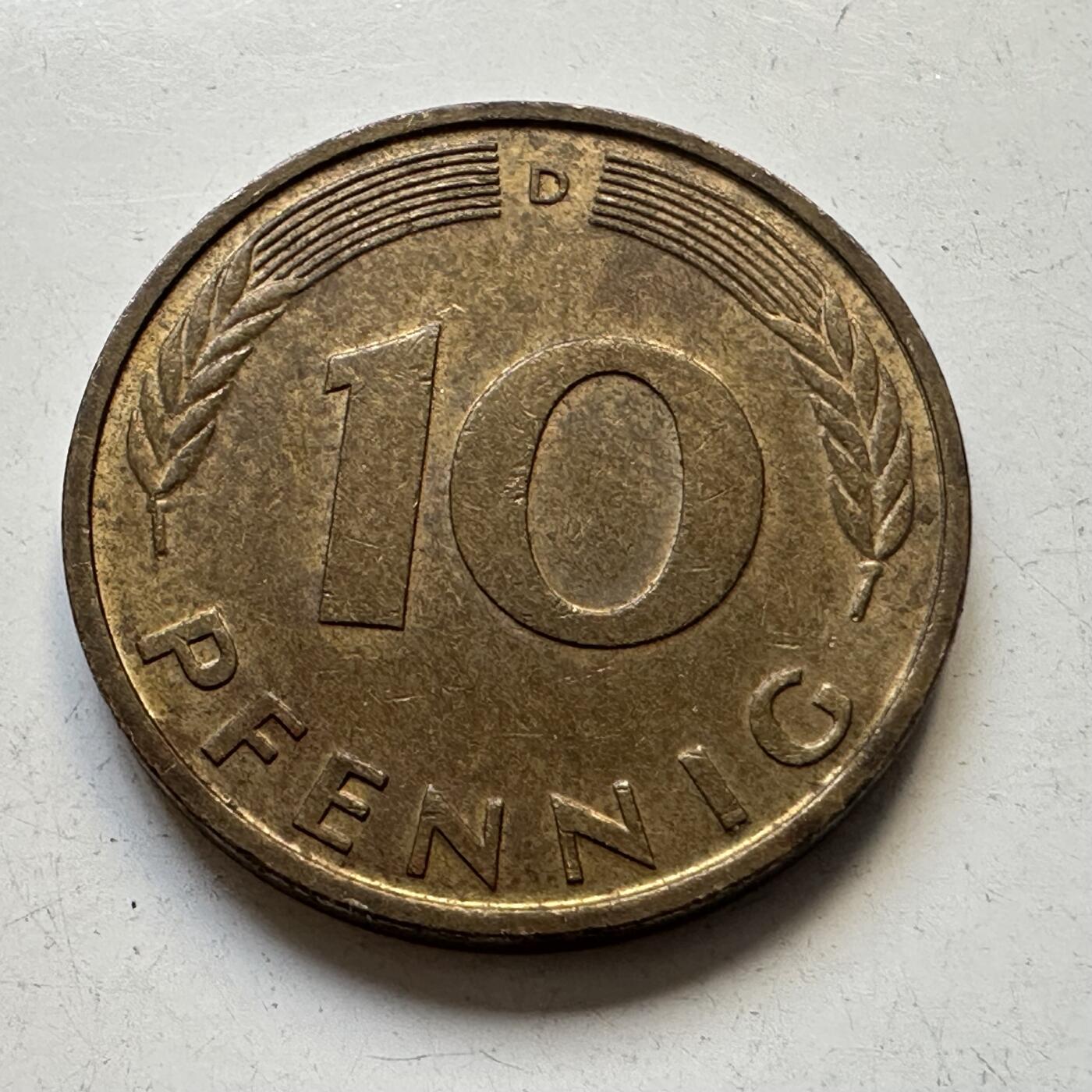 🌹外币初藏🌹🐯2025年第84场  周二无佣金特价场 德国1987年10芬尼