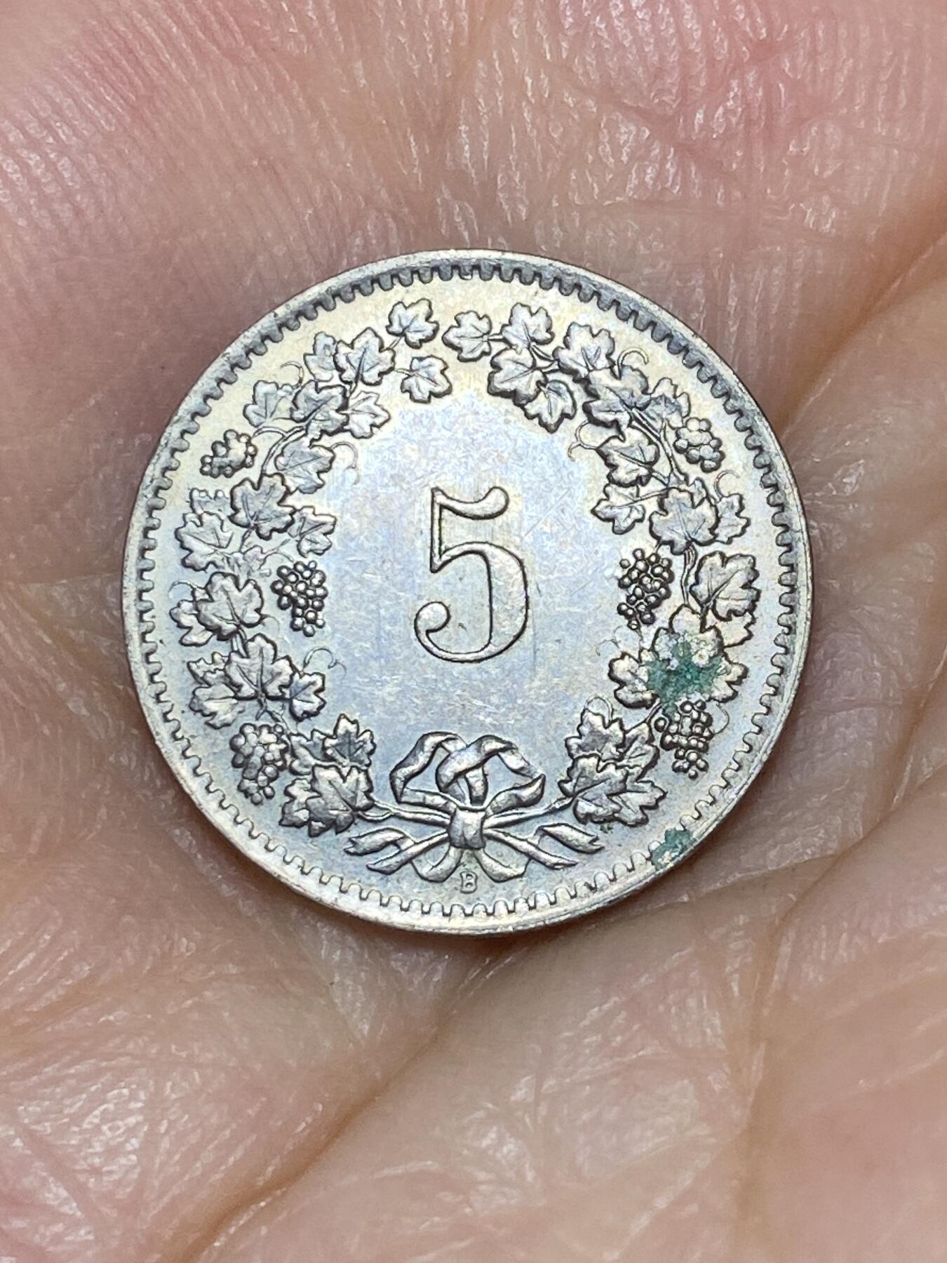 2025年第七十六场(总第一百零二场）外国好品散币(免佣金) 瑞士🇨🇭1963年5生丁(B标)
