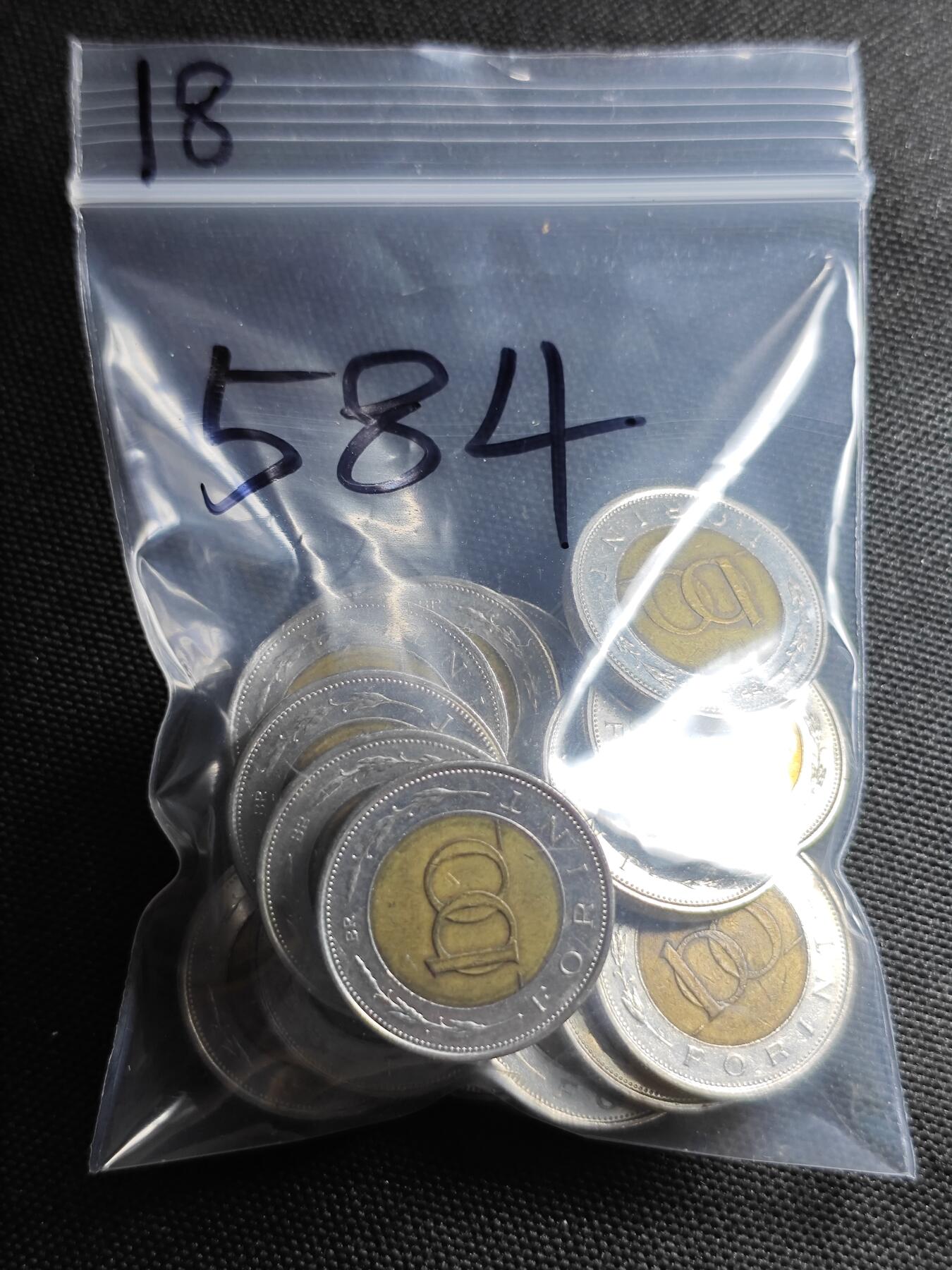 KK钱币收藏小铺 《批量/好品散币 套币 银币》专场 2月预留时间 周末发货  匈牙利100福林双色币18枚一组