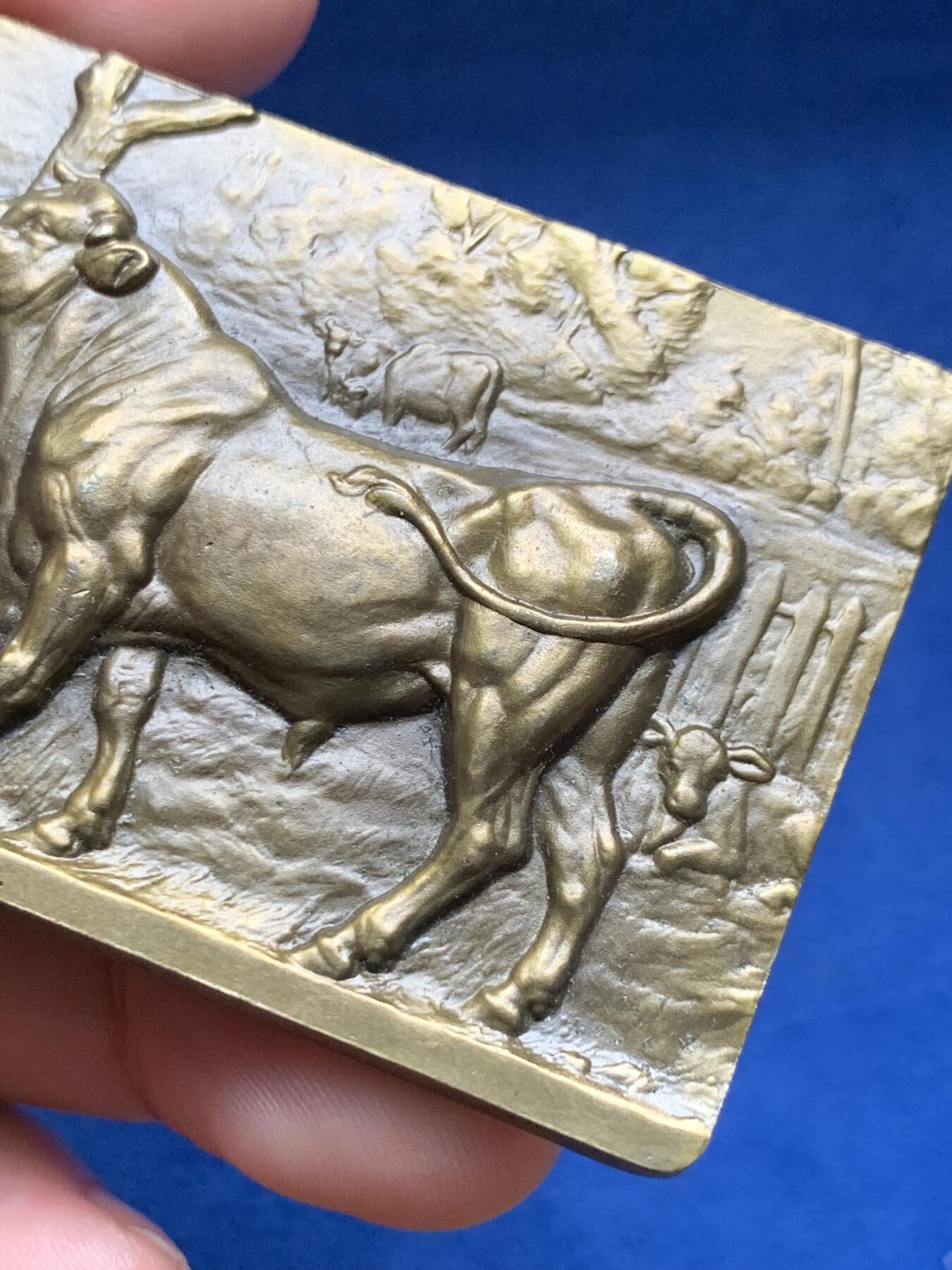 《竞宝斋》第408场 周日，周一，2场连拍 （全场包邮） 波尔多法殖油厂纪念铜章 68.3克 44.5*60mm