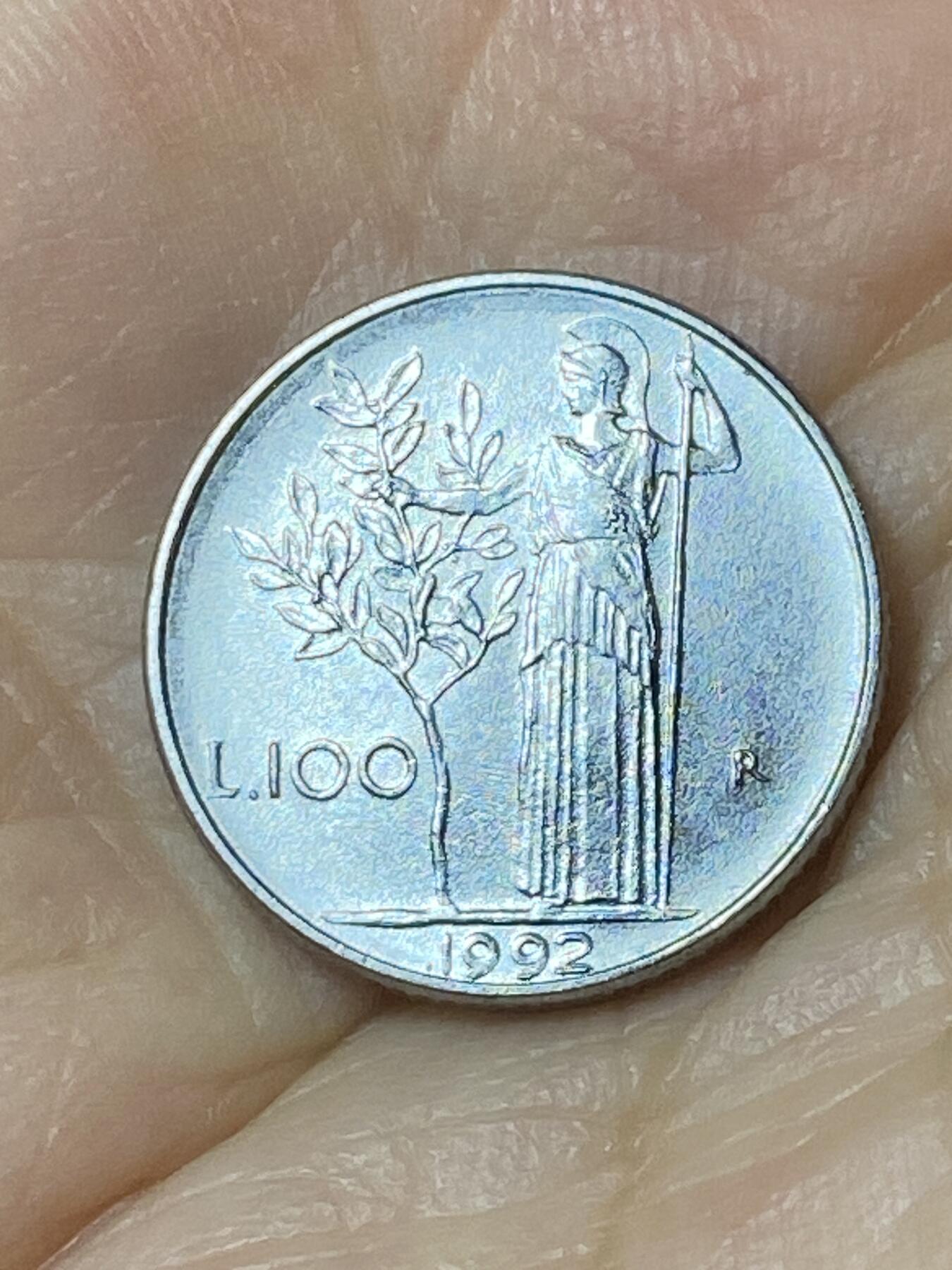 2025年第七十六场(总第一百零二场）外国好品散币(免佣金) 意大利🇮🇹1992年100里拉(共和国时期第二版，缩小尺寸版)