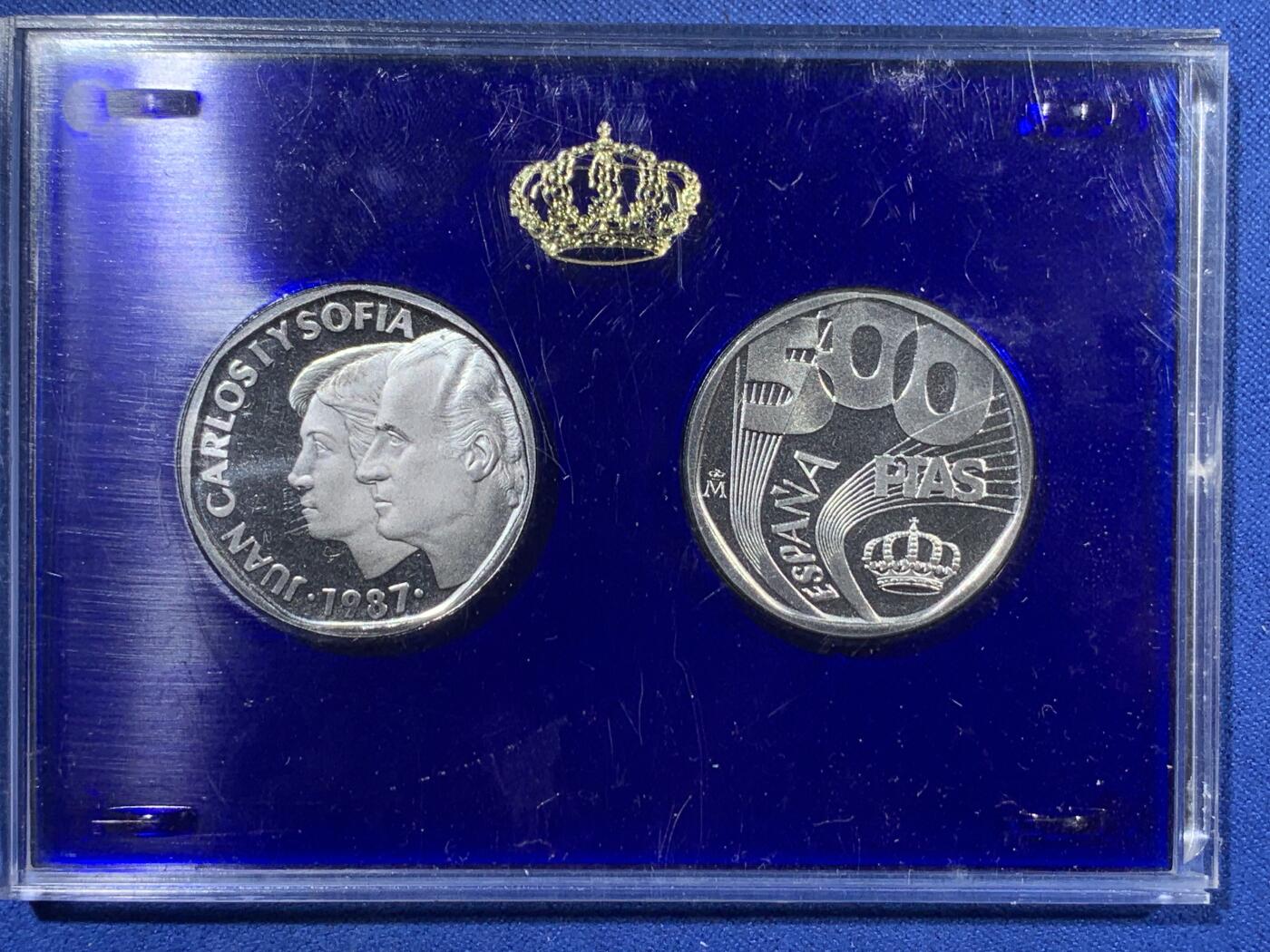 《竞宝斋》第408场 周日，周一，2场连拍 （全场包邮） 六枚一组 西班牙1987年试铸币和章 其中两枚是银制 带证书 原包装很少见