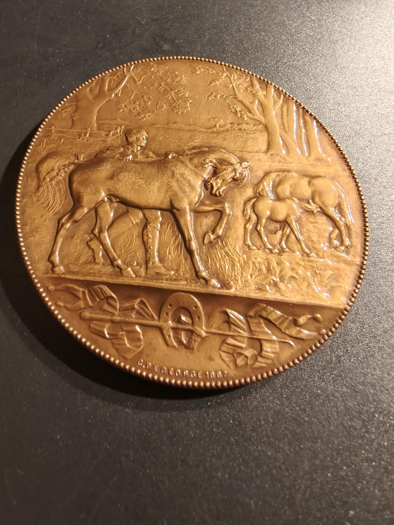 老王徽章第140期 法国畜牧业养殖大铜章    直径69mm   重量149g