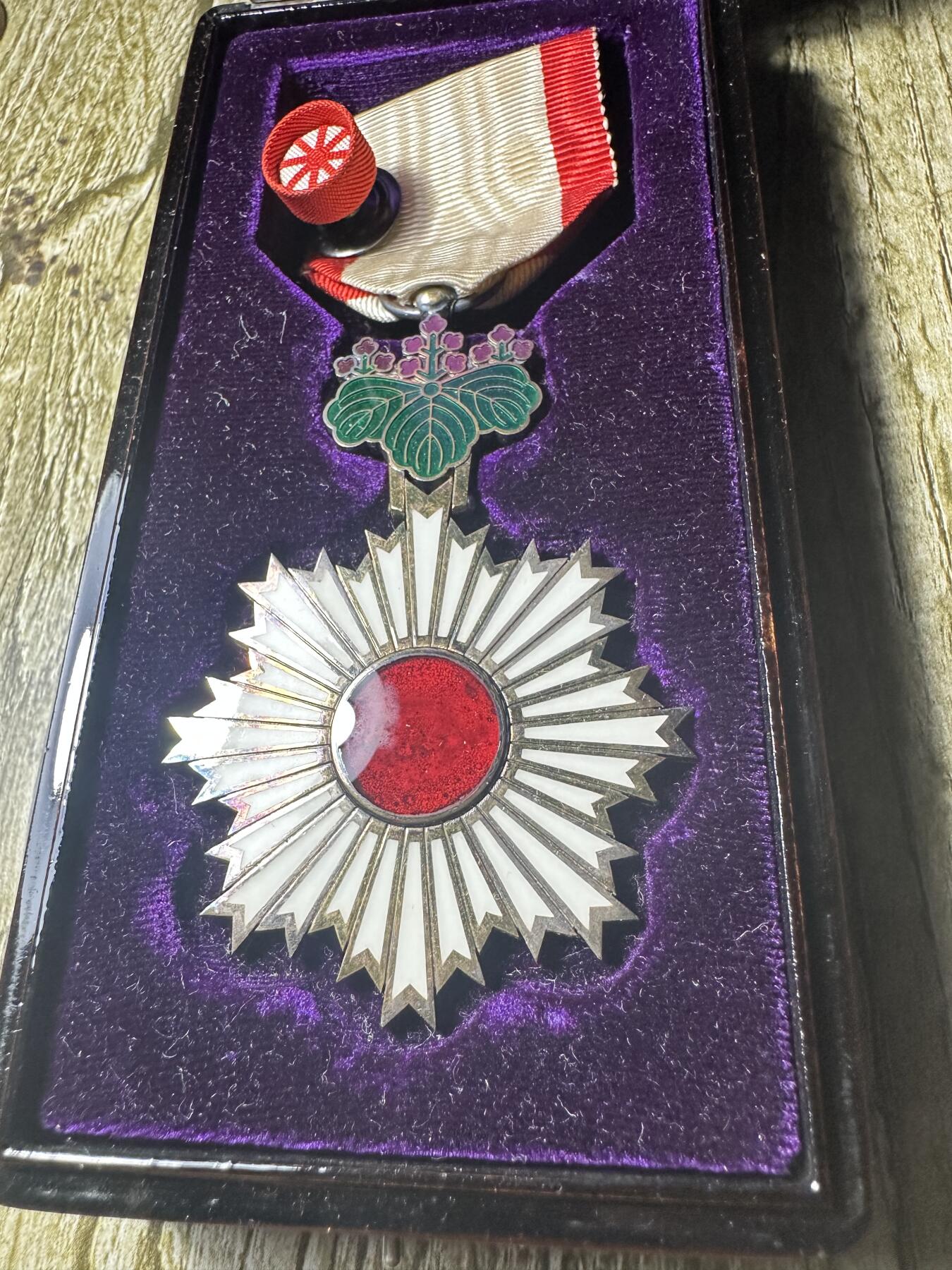 章，钱币 五等双光旭日章，早期盒