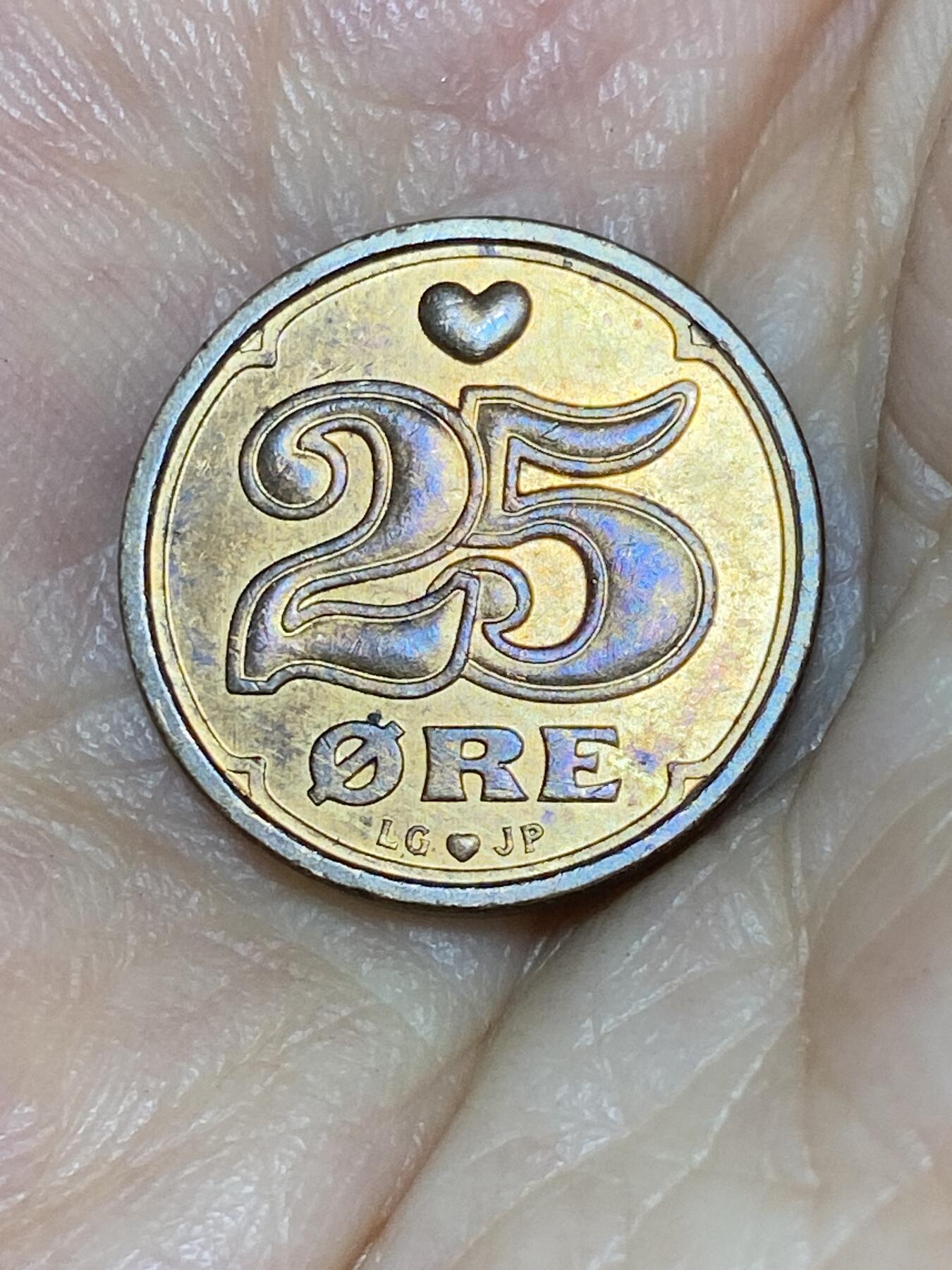 2025年第七十六场(总第一百零二场）外国好品散币(免佣金) 丹麦🇩🇰1993年25欧尔(玛格丽特二世第四版，LG; JP; A版)