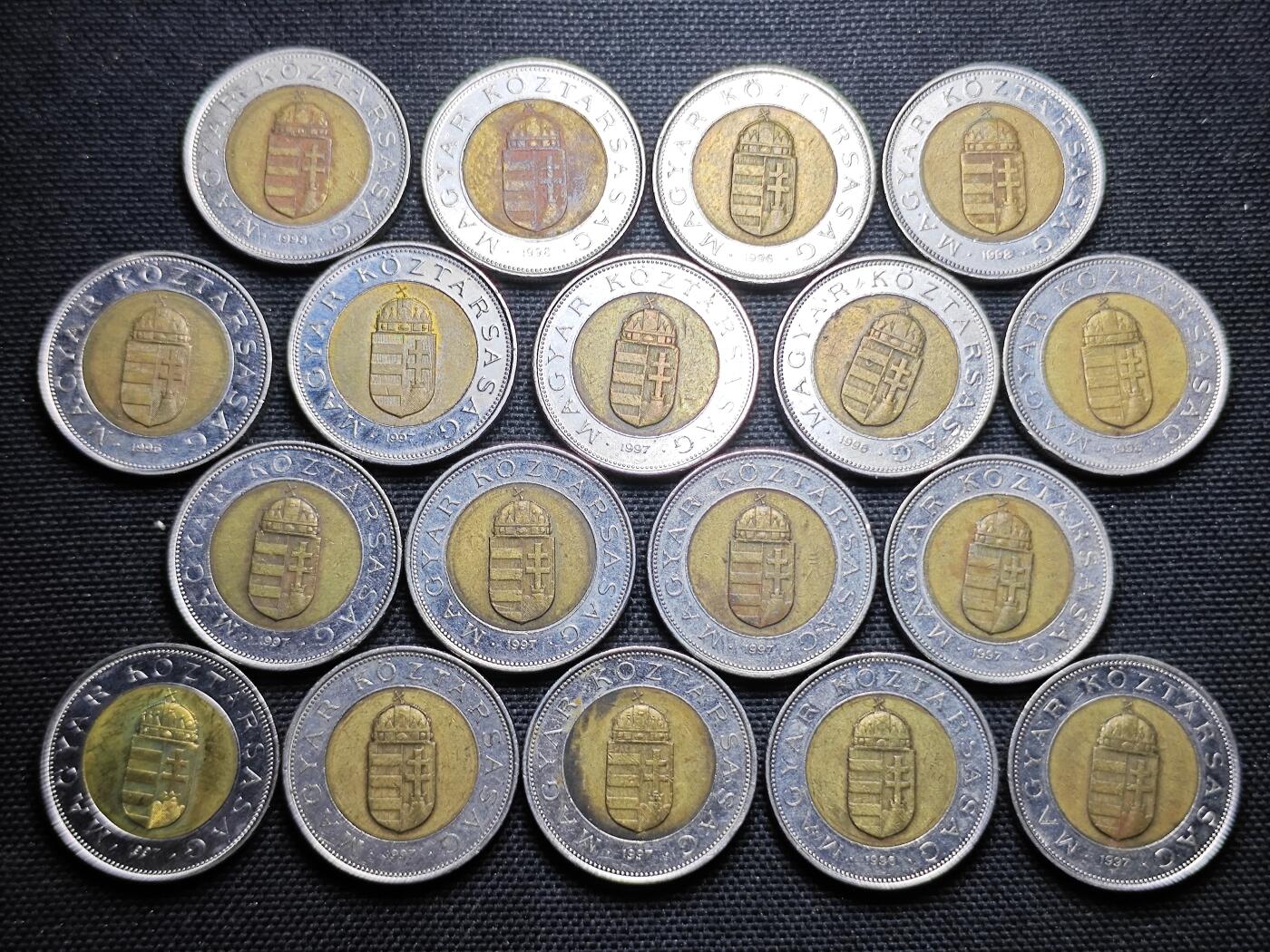 KK钱币收藏小铺 《批量/好品散币 套币 银币》专场 2月预留时间 周末发货  匈牙利100福林双色币18枚一组