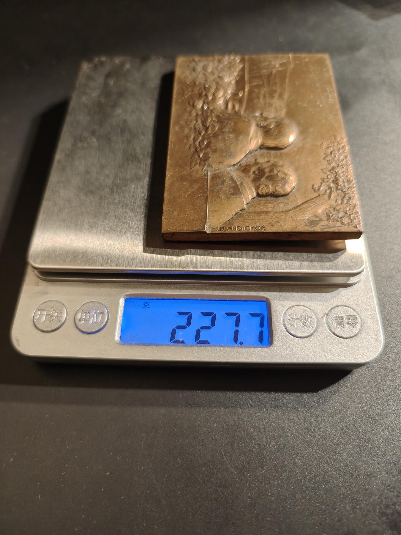 老王徽章第140期 法国金婚方形大铜章    大尺寸版    尺寸80×60mm   重量227.6g