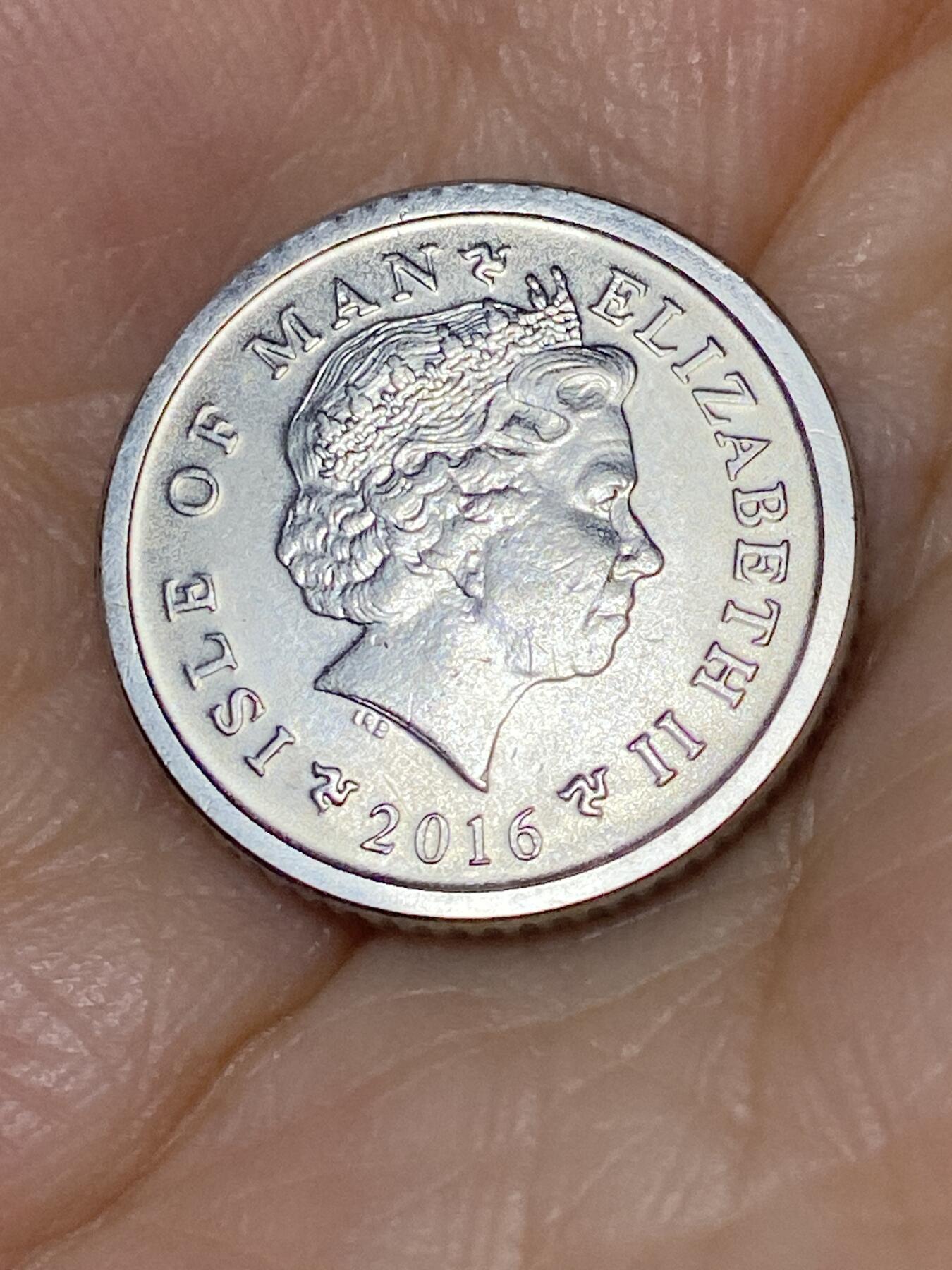 2025年第七十六场(总第一百零二场）外国好品散币(免佣金) 英属马恩岛2016年5便士(伊丽莎白二世老年，PM AA)