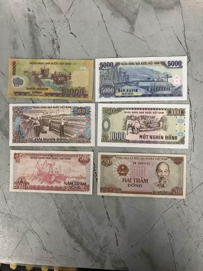 苏联钱币邮票工具书 - 越南纸币6枚