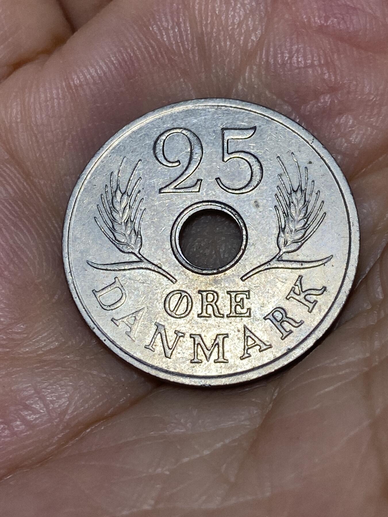 2025年第七十六场(总第一百零二场）外国好品散币(免佣金) 丹麦🇩🇰1968年25欧尔(弗雷德里克九世第四版，C; S版)