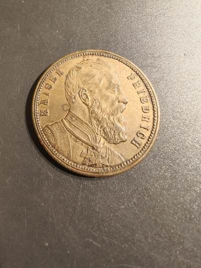 老王徽章第140期 - 德国1888年德皇腓特烈三世逝世纪念铜章    直径39mm   重量18.3g