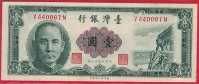 台湾银行1961年(民国五十年)1元(壹圆) 实物图 UNC - 台湾银行1961年(民国五十年)1元(壹圆) 实物图 UNC